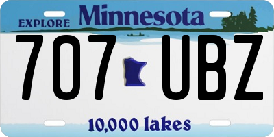 MN license plate 707UBZ