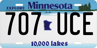 MN license plate 707UCE