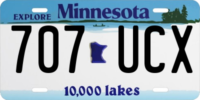 MN license plate 707UCX