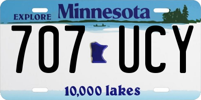 MN license plate 707UCY