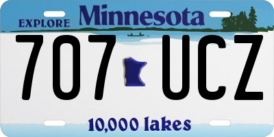 MN license plate 707UCZ