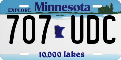 MN license plate 707UDC