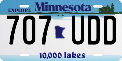 MN license plate 707UDD