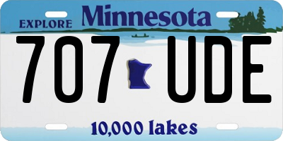 MN license plate 707UDE