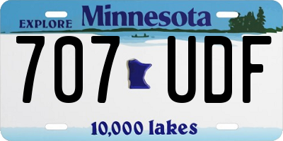 MN license plate 707UDF