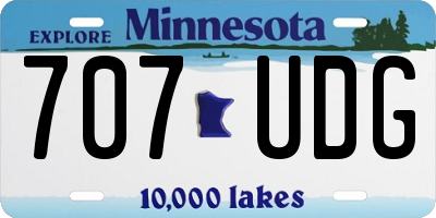 MN license plate 707UDG