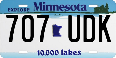 MN license plate 707UDK