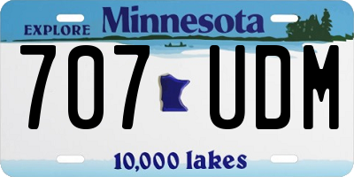 MN license plate 707UDM
