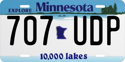 MN license plate 707UDP