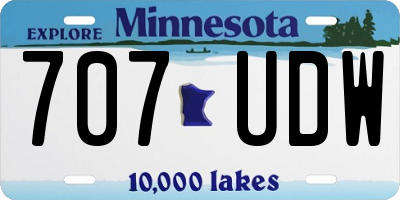 MN license plate 707UDW