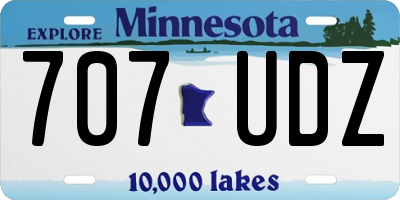 MN license plate 707UDZ