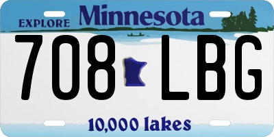 MN license plate 708LBG