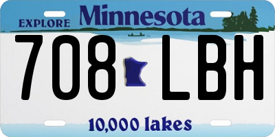 MN license plate 708LBH