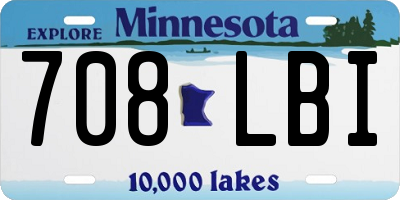 MN license plate 708LBI