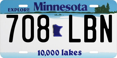 MN license plate 708LBN