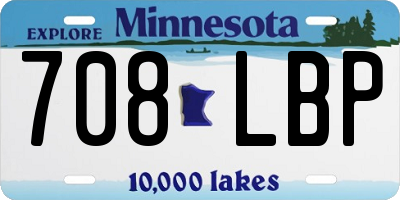 MN license plate 708LBP