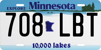 MN license plate 708LBT