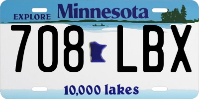 MN license plate 708LBX
