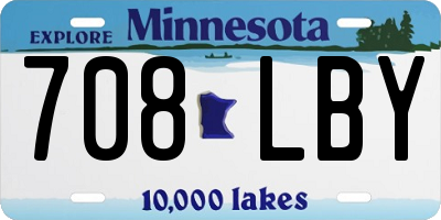 MN license plate 708LBY