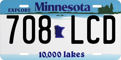 MN license plate 708LCD