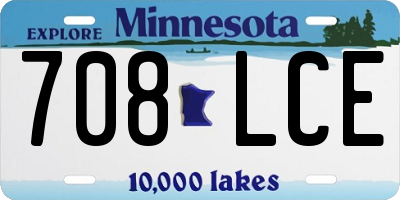 MN license plate 708LCE