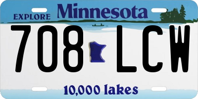 MN license plate 708LCW