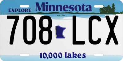 MN license plate 708LCX