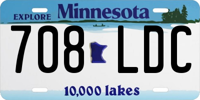 MN license plate 708LDC