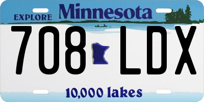 MN license plate 708LDX