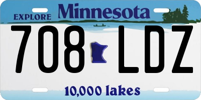 MN license plate 708LDZ