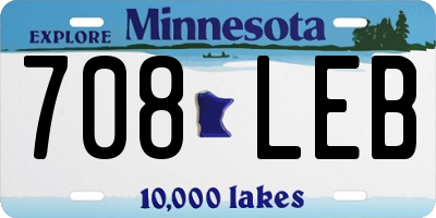 MN license plate 708LEB