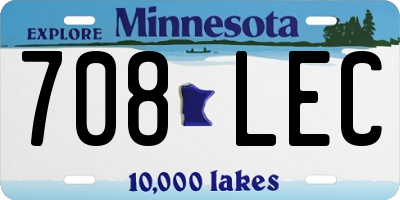 MN license plate 708LEC