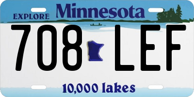 MN license plate 708LEF