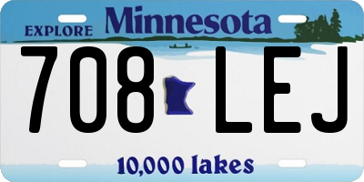 MN license plate 708LEJ