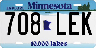 MN license plate 708LEK