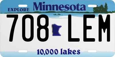 MN license plate 708LEM