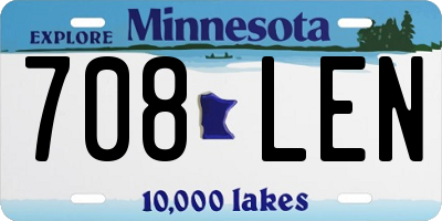 MN license plate 708LEN