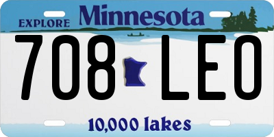 MN license plate 708LEO