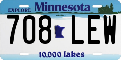 MN license plate 708LEW