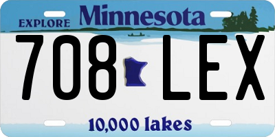 MN license plate 708LEX