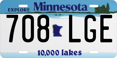 MN license plate 708LGE