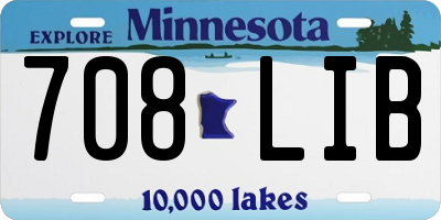 MN license plate 708LIB