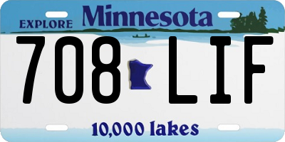 MN license plate 708LIF