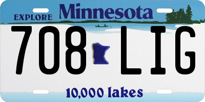 MN license plate 708LIG