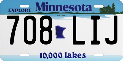 MN license plate 708LIJ