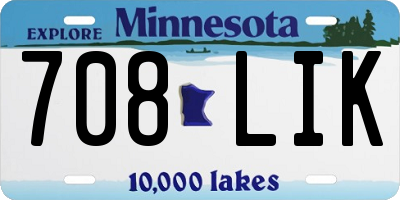 MN license plate 708LIK
