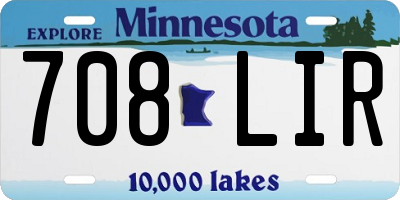 MN license plate 708LIR