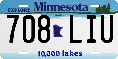 MN license plate 708LIU