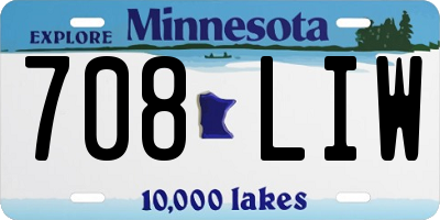 MN license plate 708LIW