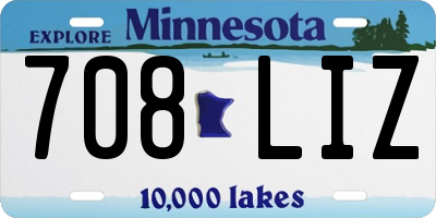 MN license plate 708LIZ